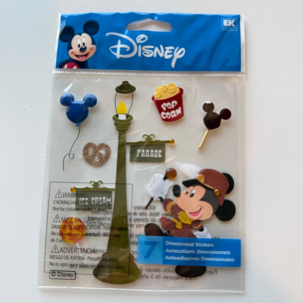 Disney Mickey Mouse Parade Dimensional Stickers EK Success Jolee's Boutique 7pc